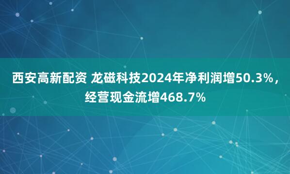 西安高新配资 龙磁科技2024年净利润增50.3%，经营现金流增468.7%